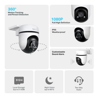IP-камера TP-LINK Tapo C500 2MP Wi-Fi N300 уличная поворотная IP-камера TP-LINK Tapo C500 2MP Wi-Fi N300 уличная поворотная