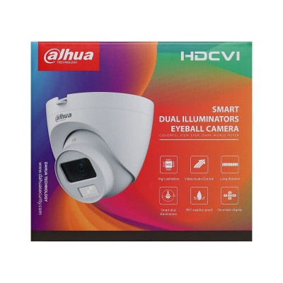 HDCVI відеокамера 5 Мп Dahua DH-HAC-HDW1500CLQP-IL-A (2.8 мм) з подвійним підсвічуванням для системи відеонагляду