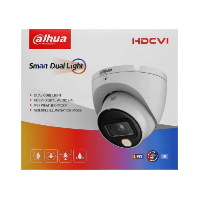 HDCVI видеокамера 2 Мп Dahua DH-HAC-HDW1200TLMP-IL-A (2.8 мм) с двойной подсветкой для системы видеонаблюдения