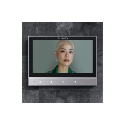 Комплект відеодомофону Slinex SK-07 grey + панель виклику ML-17HR graphite