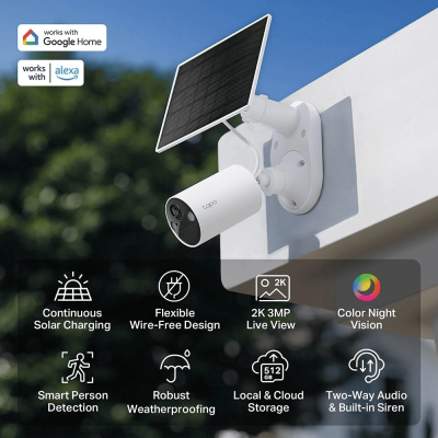 Комплект умной беспроводной камеры TP-LINK TAPO C410 KIT 2K QHD и солнечной панели Комплект умной беспроводной камеры TP-LINK TAPO C410 KIT 2K QHD и солнечной панели