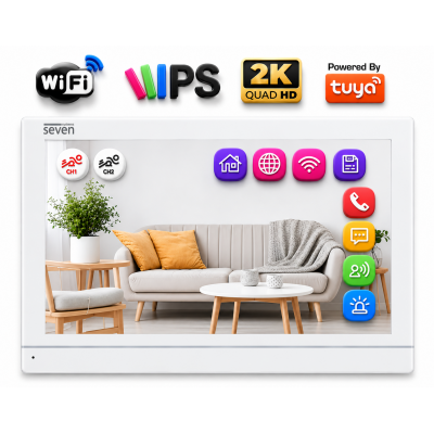 Відеодомофон 7 дюймів з Wi-Fi SEVEN DP-7576-W2K white