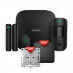 Комплект беспроводной сигнализации Ajax StarterKit Cam (8EU) RU black Выключатель Ajax LightSwitch 1-gang Black одноклавишный + Реле Ajax OutletCore