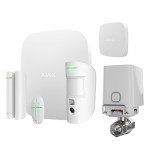 Комплект сигнализации и защиты от потопа Ajax StarterKit Cam white + Ajax WaterStop 1/2" white + в подарок датчик затопления Ajax LeaksProtect white