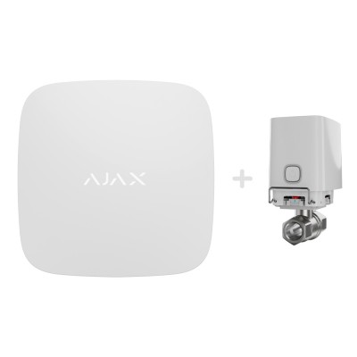 Комплект Ajax Hub 2 (2G) з краном перекриття води Ajax WaterStop 1/2