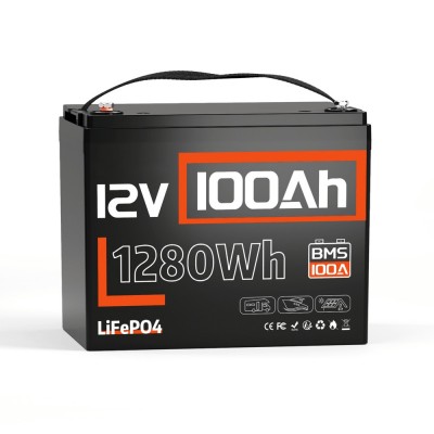 Акумулятор LiFePO4 HS12V100AH10 12.8В 100А·рік з Bluetooth