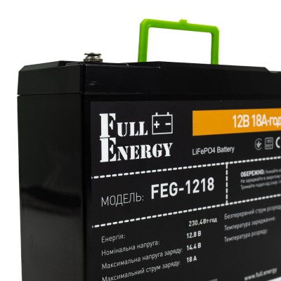 Акумулятор LiFePO4 12.8В 18А·год 230 Вт·год Full Energy FEG-1218 для ДБЖ Акумулятор LiFePO4 12.8В 18А·год 230 Вт·год Full Energy FEG-1218 для ДБЖ