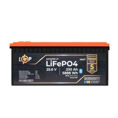 Акумулятор Logicpower LP LiFePO4 25,6V - 230 Ah (5888Wh) (BMS 200A/100А) пластик Smart BT Акумулятор Logicpower LP LiFePO4 25,6V - 230 Ah (5888Wh) (BMS 200A/100А) пластик Smart BT
