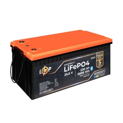 Акумулятор Logicpower LP LiFePO4 25,6V - 230 Ah (5888Wh) (BMS 200A/100А) пластик Smart BT Акумулятор Logicpower LP LiFePO4 25,6V - 230 Ah (5888Wh) (BMS 200A/100А) пластик Smart BT