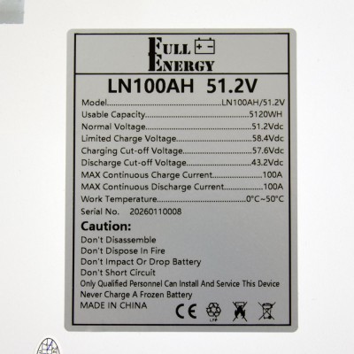 5KW/H LiFePO4 battery для системи зберігання енергії Full Energy 6.2кВт 5KW/H LiFePO4 battery для системи зберігання енергії Full Energy 6.2кВт