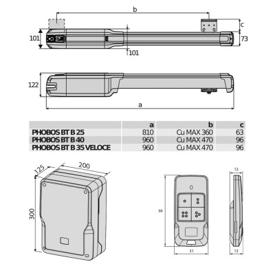 Автоматика для розпашних воріт BFT PHOBOS VELOCE BT B35 PRO KIT комплект