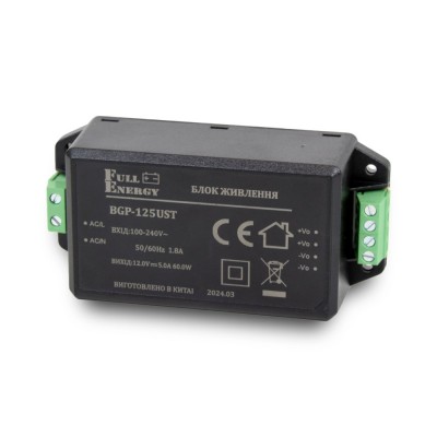 Блок живлення Full Energy BGP-125UST 12 В / 5 А Блок живлення Full Energy BGP-125UST 12 В / 5 А