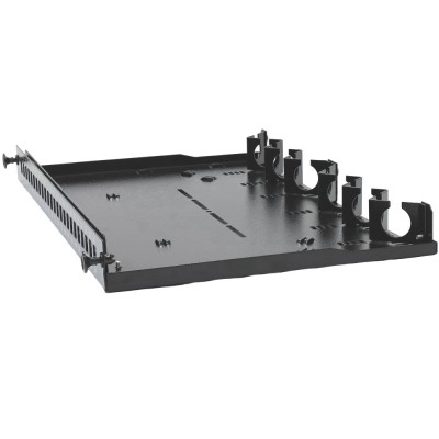 Патч-панель 24 порти SC-Simpl./LC-Dupl./E2000, пуста, кабельні вводи для 6xPG13.5 та 6xPG11, 1U, чорна