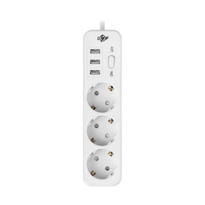 Мережевий фільтр Logicpower PREMIUM LP-X3 USB 4 м White (2200Вт) Мережевий фільтр Logicpower PREMIUM LP-X3 USB 4 м White (2200Вт)