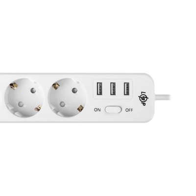 Мережевий фільтр Logicpower PREMIUM LP-X3 USB 4 м White (2200Вт) Мережевий фільтр Logicpower PREMIUM LP-X3 USB 4 м White (2200Вт)