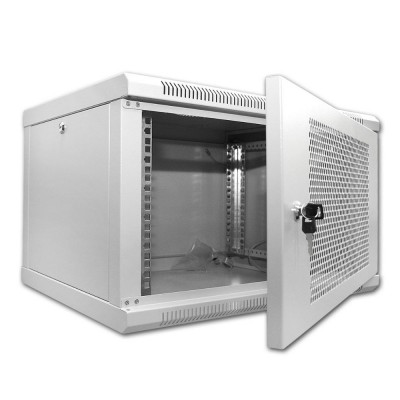 Шафа серверна SteelNet 9U 600 x 450 для мережевого обладнання (перфорація, сірий)