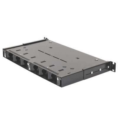Патч-панель 24 порти SC-Simpl./LC-Dupl./E2000, пуста, кабельні вводи для 6xPG13.5 та 6xPG11, 1U, чорна