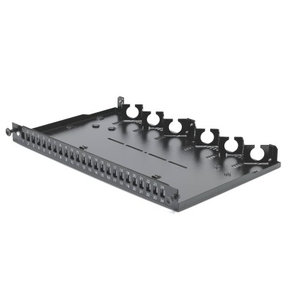 Патч-панель 24 порти SC-Simpl./LC-Dupl./E2000, пуста, кабельні вводи для 6xPG13.5 та 6xPG11, 1U, чорна