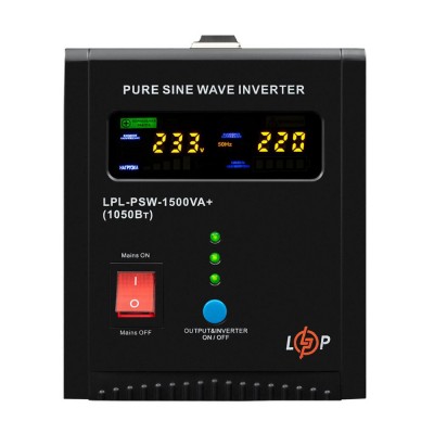 Джерело безперебійного живлення LogicPower LPL-PSW-1500VA+ (1050 Вт) 24 В з правильною синусоїдою
