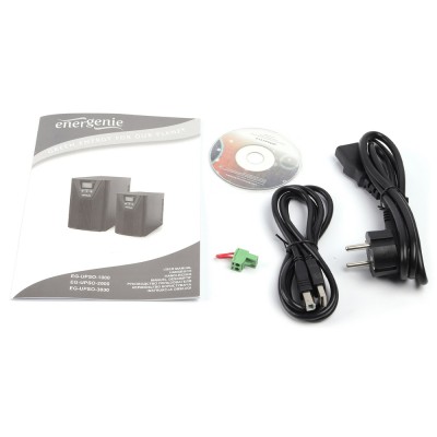 Джерело безперебійного живлення EnerGenie EG-UPSO-2000 2000ВА / 1800Вт подвійного перетворення з правильною синусоїдою Джерело безперебійного живлення EnerGenie EG-UPSO-2000 2000ВА / 1800Вт подвійного перетворення з правильною синусоїдою