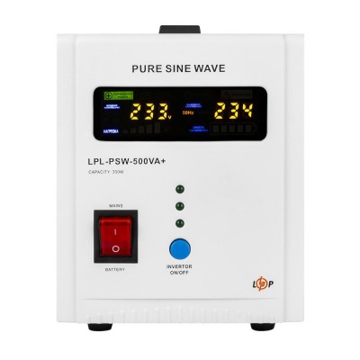 Джерело безперебійного живлення LogicPower LPL-PSW-500VA+ (350 Вт) 12 В з правильною синусоїдою