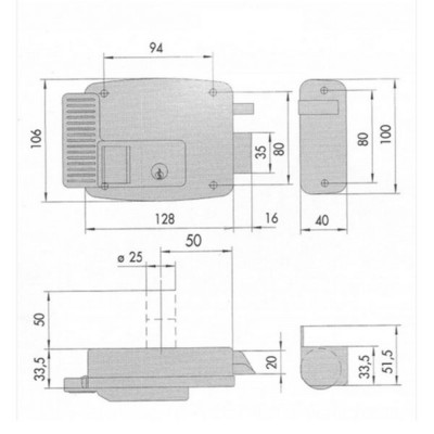 Замок накладний електромеханічний Cisa 1.11630.50.1