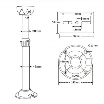 Кронштейн телескопічний 100-200 см універсальний ATIS AWB-100200