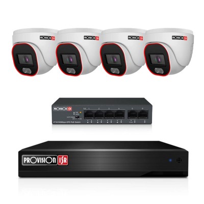 Комплект IP відеоспостереження 4Мп Provision-ISR, купол