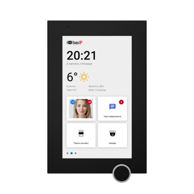 IP-відеодомофон Bas-IP AZ-07LF Android 7" Wi-Fi black з можливістю горизонтального та вертикального монтажу