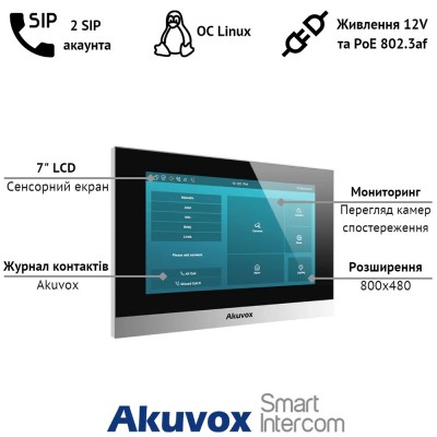 IP-відеодомофон 7" Akuvox C313N white