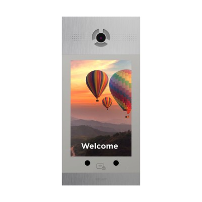 Многоабонентская IP панель вызова Bas-IP AA-14FBIS silver с распознаванием лиц и считывателем UKEY для IP-домофонов