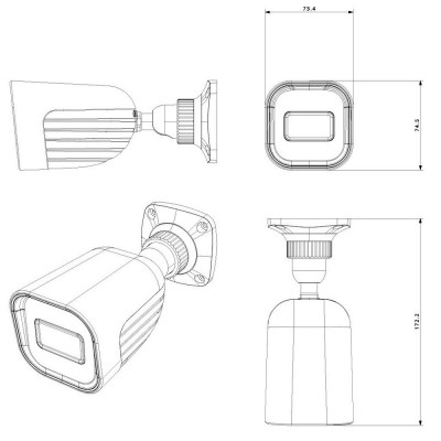 IP-відеокамера 2 Мп Provision-ISR BSH-320IPSN-28-G (2.8 мм) з вбудованим мікрофоном і відеоаналітикою для системи відеонагляду
