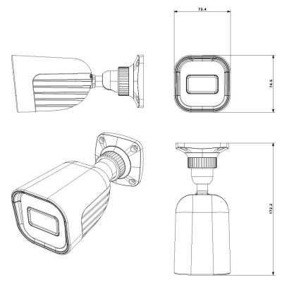 IP-видеокамера 4 Мп Provision-ISR BSV-340SR3N-36 (3.6 мм) со встроенным микрофоном и видеоаналитикой для системы видеонаблюдения