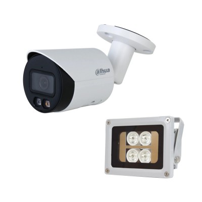 Комплект: IP-видеокамера 4 Мп Dahua DH-IPC-HFW2449S-S-IL (2.8 мм) с двойной подсветкой + ИК-прожектор Lightwell LW4-40IR60-12