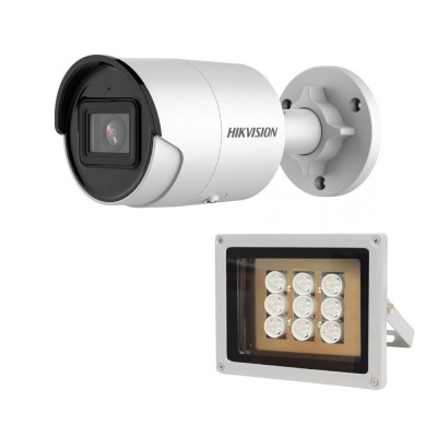 Комплект: IP-видеокамера 4 Мп Hikvision DS-2CD2043G2-I (2.8 мм) AcuSense с видеоаналитикой + ИК-прожектор Lightwell LW9-100IR45-220 Комплект: IP-видеокамера 4 Мп Hikvision DS-2CD2043G2-I (2.8 мм) AcuSense с видеоаналитикой + ИК-прожектор Lightwell LW9-100IR45-220