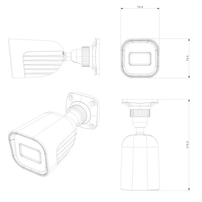 Комплект на 4 IP-камери 2 Мп Provision-ISR I2-320IPSN-28-V4 (2.8 мм) з відеоаналітикою