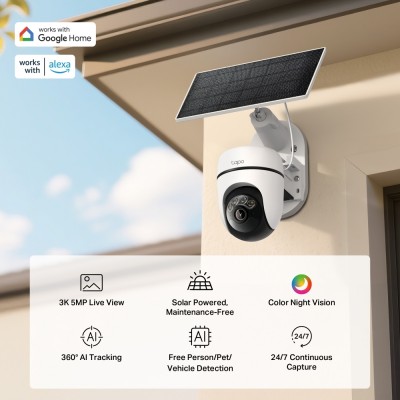 Комплект умной беспроводной камеры TP-LINK TAPO C630 KIT 3K и солнечной панели Комплект умной беспроводной камеры TP-LINK TAPO C630 KIT 3K и солнечной панели