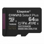 Карта памяти microSDXC Kingston 64Gb Canvas Select Plus Gen3 10 А1 UHS-I (SDCS3/64GBSP)