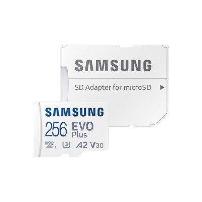 Карта пам'яті Samsung Evo microSDXC 256GB UHS-I U3 V30 A2 + SD адаптер (MB-MC256SA/EU)