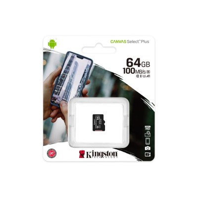 Карта пам'яті Kingston microSDXC 64GB Canvas Select Plus Class 10 UHS-I U1 V10 A1 (SDCS2/64GBSP) Карта пам'яті Kingston microSDXC 64GB Canvas Select Plus Class 10 UHS-I U1 V10 A1 (SDCS2/64GBSP)
