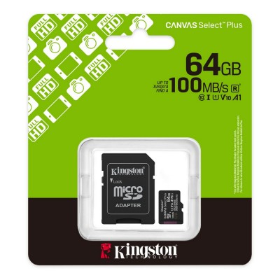 Карта пам'яті microSDXC Kingston 64GB Canvas Select Plus Class 10 UHS-I + SD-адаптер (SDCS3/64GB) Карта пам'яті microSDXC Kingston 64GB Canvas Select Plus Class 10 UHS-I + SD-адаптер (SDCS3/64GB)