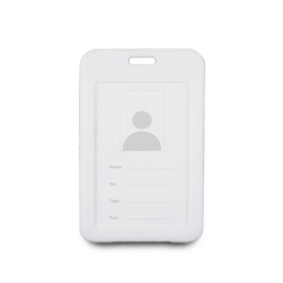 Бейдж на шнурку, вертикальний, колір білий – ATIS, 111 x 69 x 5 мм