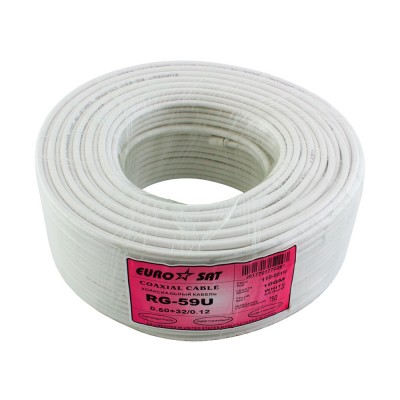 Коаксіальний кабель RG-59 EUROSAT 3C2V-/32CCa білий 100м