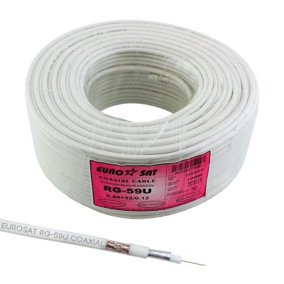 Коаксіальний кабель RG-59 EUROSAT 3C2V-/32CCa білий 100м