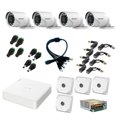 Комплект видеонаблюдения Hikvision на 4 уличных видеокамеры 2Мп аналоговый