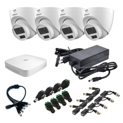 Комплект видеонаблюдения Dahua на 4 видеокамеры 2Мп внутренний аналоговый с записью звука Комплект видеонаблюдения Dahua на 4 видеокамеры 2Мп внутренний аналоговый с записью звука