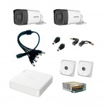 Комплект відеоспостереження Hikvision на 2 вуличні відеокамери 5Мп аналоговий Комплект відеоспостереження Hikvision на 2 вуличні відеокамери 5Мп аналоговий