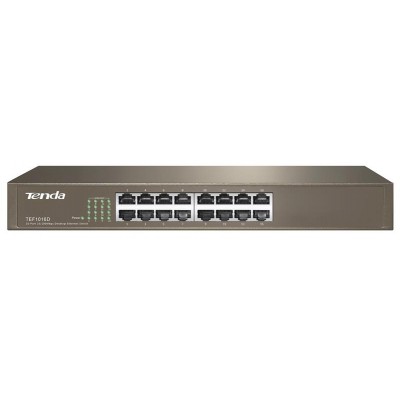 Комутатор TENDA TEF1016D 16xFE, Rackmount, Некерований Комутатор TENDA TEF1016D 16xFE, Rackmount, Некерований
