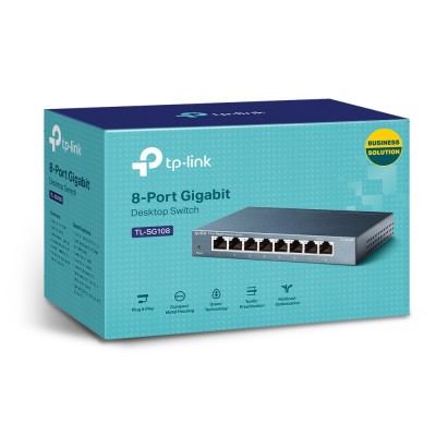 Комутатор TP-Link TL-SG108 8-портовий гігабітний некерований