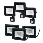 Комплект 3+3 світлодіодних прожектори Lightwell 30W: 3 x LW-FL-B-30 и 3 x LW-FL-B-30-S з датчиком руху